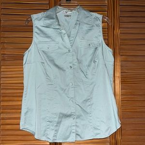 Van Heusen‎ Studio Green Sleeveless Button Down Shirt Size Large